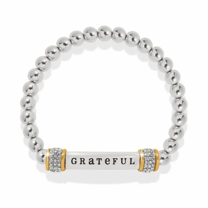 Brighton Meridian Grateful Two Tone Stretch Bracelet Silver-Gold Discount