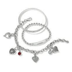 Brighton Meridian Love Petite Stretch Bracelet Silver Best