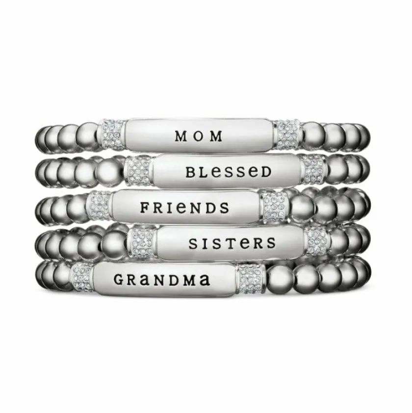 Brighton Meridian Mom Petite Stretch Bracelet Silver Best