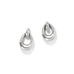Brighton Meridian Orbit Oval Mini Post Earrings Silver New