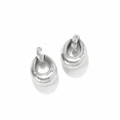Brighton Meridian Orbit Oval Mini Post Earrings Silver New