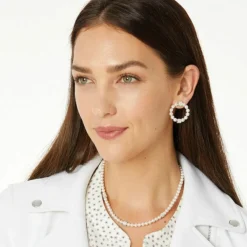 Brighton Meridian Petite Pearl Station Necklace Silver-Pearl New