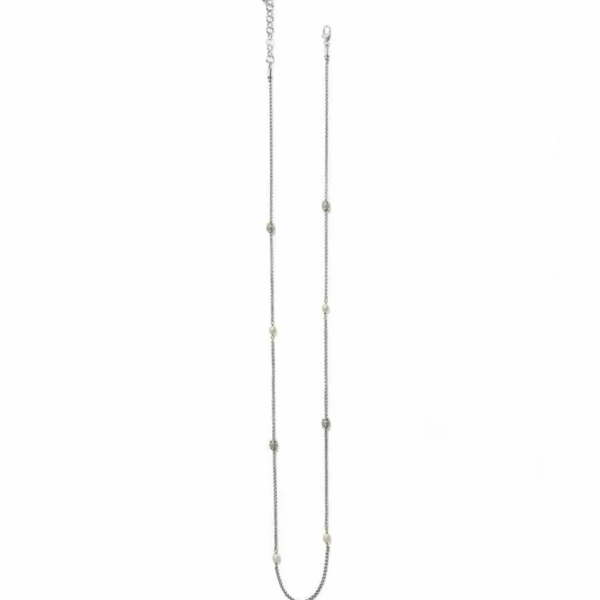 Brighton Meridian Petite Pearl Two Tone Long Necklace Silver-Pearl Best