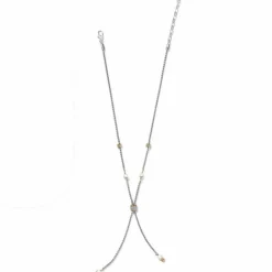 Brighton Meridian Petite Pearl Two Tone Y Necklace Silver-Pearl Discount
