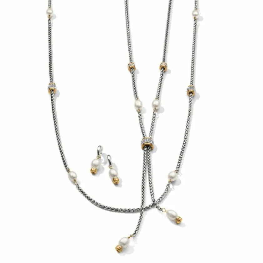 Brighton Meridian Petite Pearl Two Tone Long Necklace Silver-Pearl Best