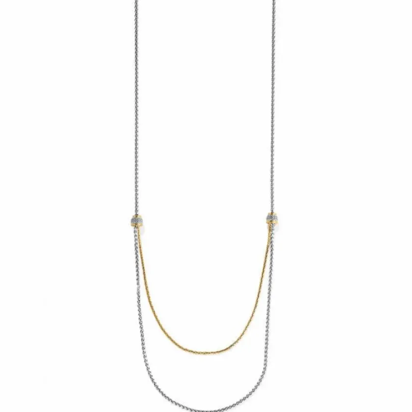 Brighton Meridian Petite Two Tone Double Necklace Silver-Gold Sale