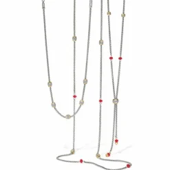 Brighton Meridian Red Two Tone Long Necklace Gold-Red Outlet