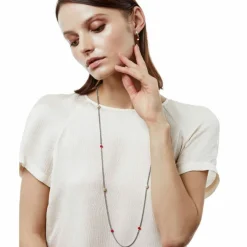 Brighton Meridian Red Two Tone Long Necklace Gold-Red Outlet