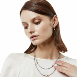 Brighton Meridian Red Two Tone Long Necklace Gold-Red Outlet