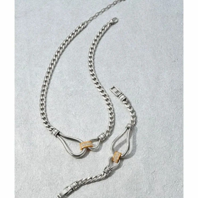Brighton Meridian Suez Two Tone Necklace Silver-Gold Discount