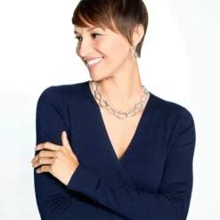 Brighton Meridian Swing Statement Necklace Silver Clearance