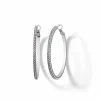Brighton Meridian Thin Large Hoop Earrings Silver Hot