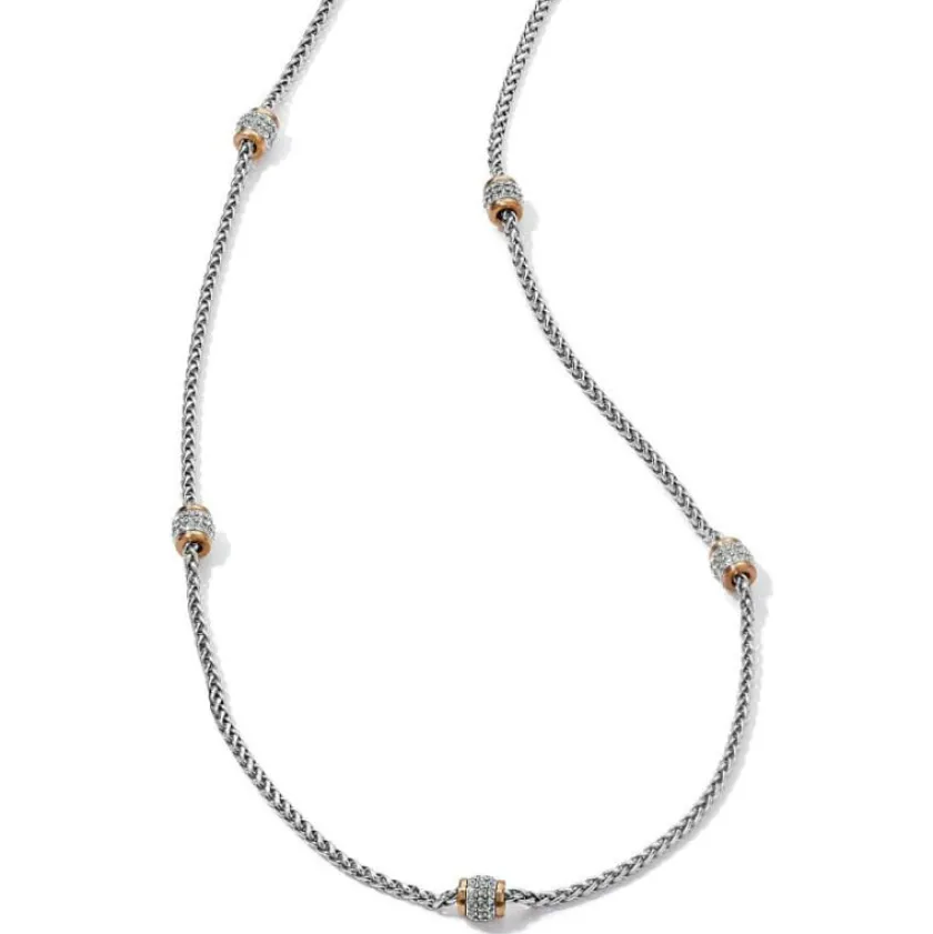 Brighton Meridian Two Tone Long Necklace Silver-Gold Clearance