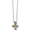 Brighton Meridian Two Tone Mini Cross Necklace Silver-Gold Outlet