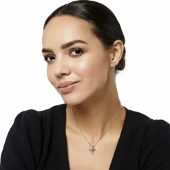 Brighton Meridian Two Tone Mini Cross Necklace Silver-Gold Outlet