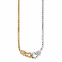 Brighton Meridian Ventus Two Tone Short Necklace Silver-Gold Hot