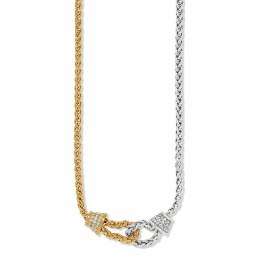 Brighton Meridian Ventus Two Tone Short Necklace Silver-Gold Hot