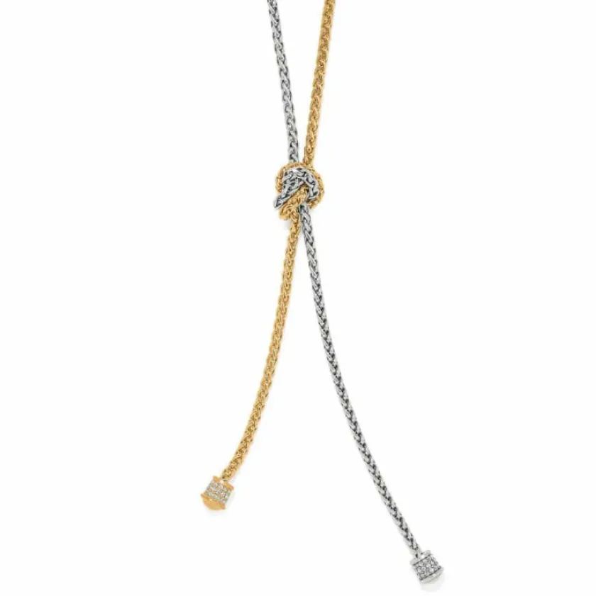 Brighton Meridian Ventus Two Tone Y Necklace Silver-Gold Fashion