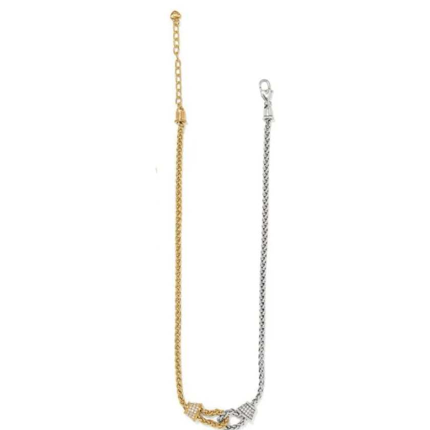 Brighton Meridian Ventus Two Tone Short Necklace Silver-Gold Hot