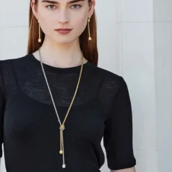 Brighton Meridian Ventus Two Tone Y Necklace Silver-Gold Fashion