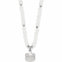 Brighton Metal Petal Bead Necklace Silver-White Discount