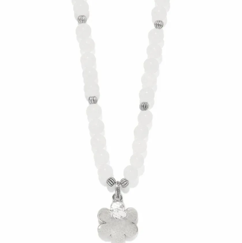 Brighton Metal Petal Bead Necklace Silver-White Discount