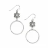 Brighton Metal Petal Hoop French Wire Earrings Silver Discount