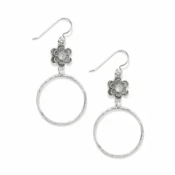 Brighton Metal Petal Hoop French Wire Earrings Silver Discount