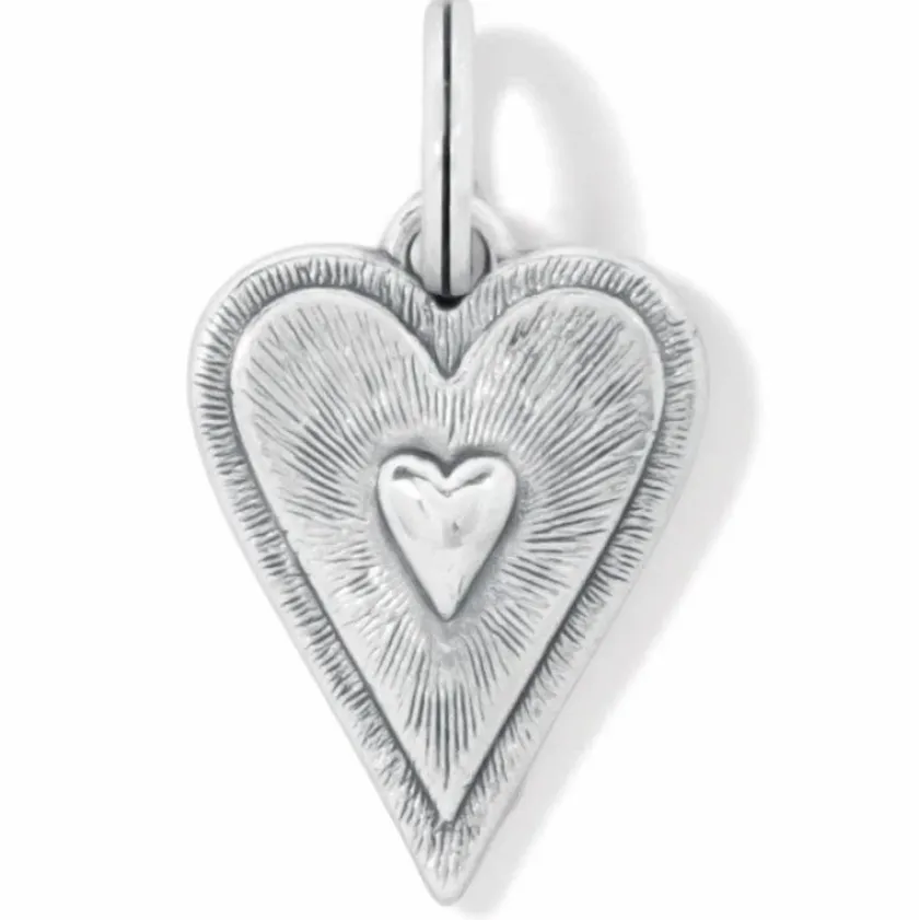 Brighton Midnight Heart Amulet Silver-Black Discount