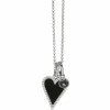 Brighton Midnight Heart Necklace Silver-Black Discount