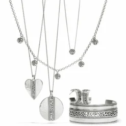 Brighton Mingle Adore Heart Necklace Silver Discount
