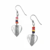 Brighton Mingle Medley Beaded Heart French Wire Earrings Silver-Multi Discount
