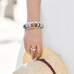 Brighton Mingle Medley Beaded Stretch Bracelet Silver-Multi Sale
