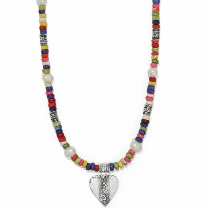 Brighton Mingle Medley Petite Beaded Necklace Silver-Multi Hot