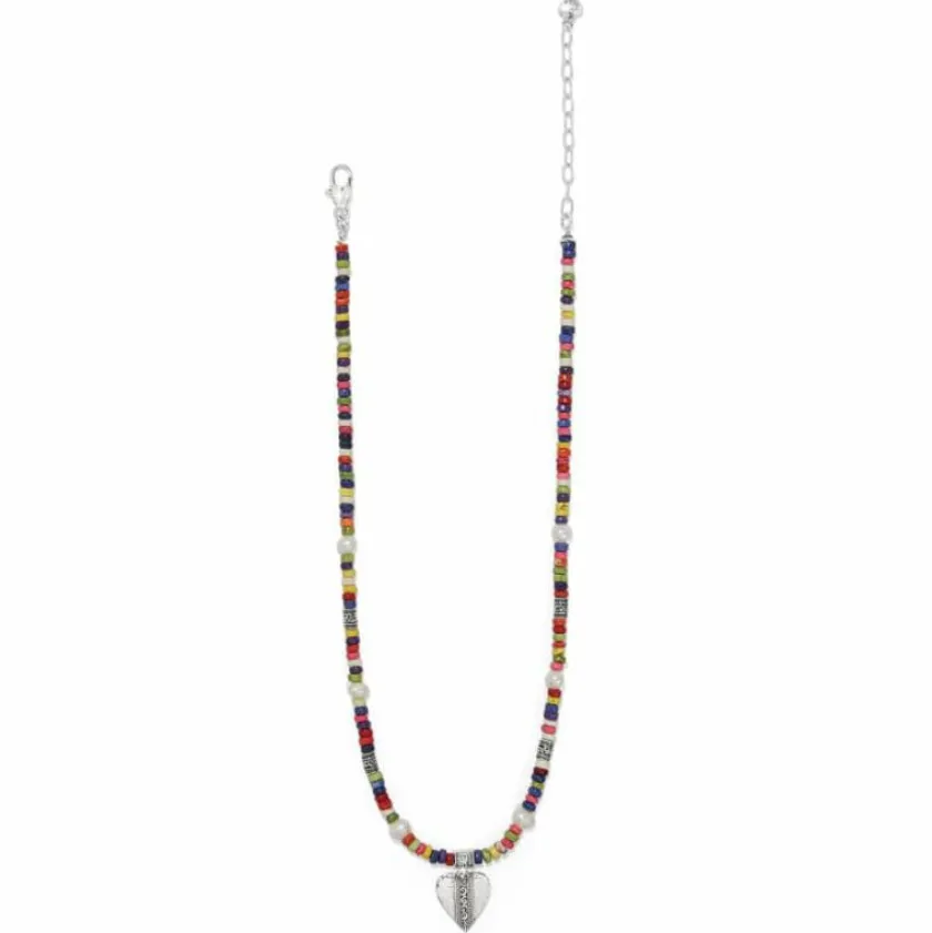 Brighton Mingle Medley Petite Beaded Necklace Silver-Multi Hot