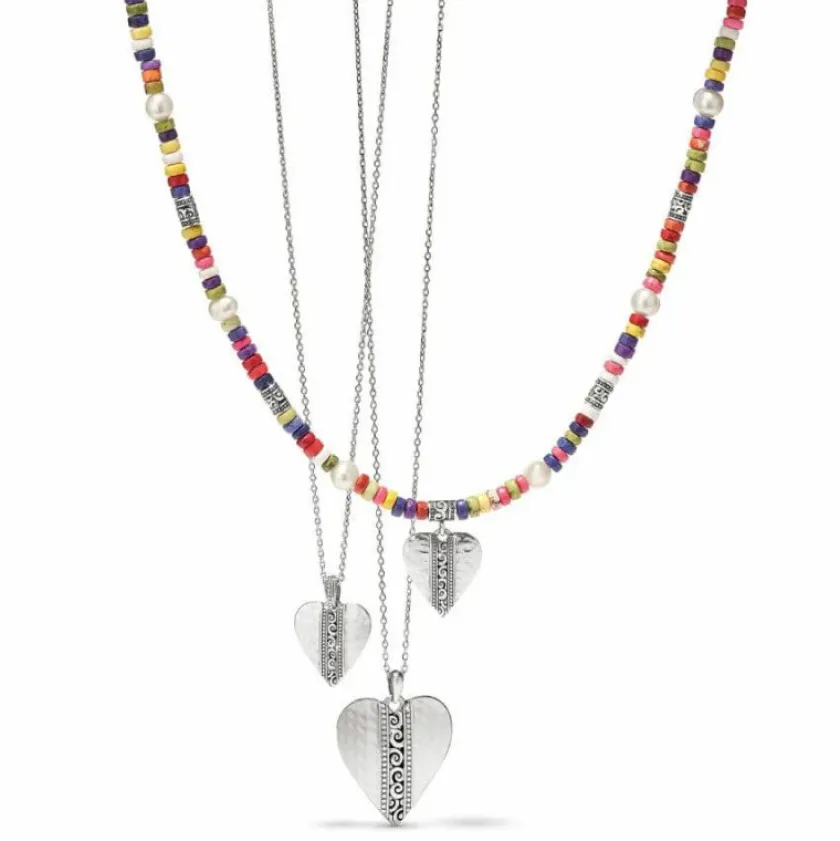 Brighton Mingle Medley Petite Beaded Necklace Silver-Multi Hot