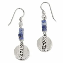 Brighton Mingle Shores Beaded Disc French Wire Earrings Silver-Blue Discount