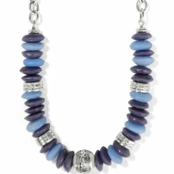 Brighton Mingle Shores Beaded Sphere Necklace Silver-Blue New