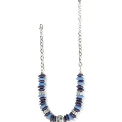 Brighton Mingle Shores Beaded Sphere Necklace Silver-Blue New