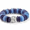 Brighton Mingle Shores Beaded Stretch Bracelet Silver-Blue Fashion