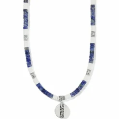 Brighton Mingle Shores Petite Beaded Necklace Silver-Blue Clearance