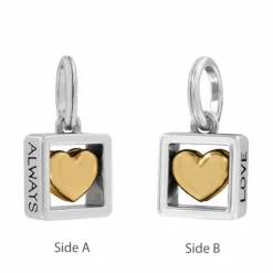 Brighton Mixed Metal Heart Charm Bracelet Silver-Gold New