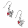 Brighton Mod Love French Wire Earrings Silver-Red Discount