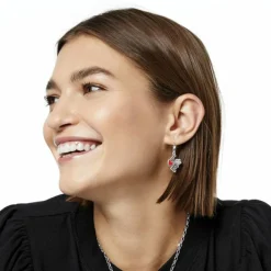 Brighton Mod Love French Wire Earrings Silver-Red Discount