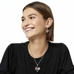 Brighton Mod Love Necklace Silver-Red Sale