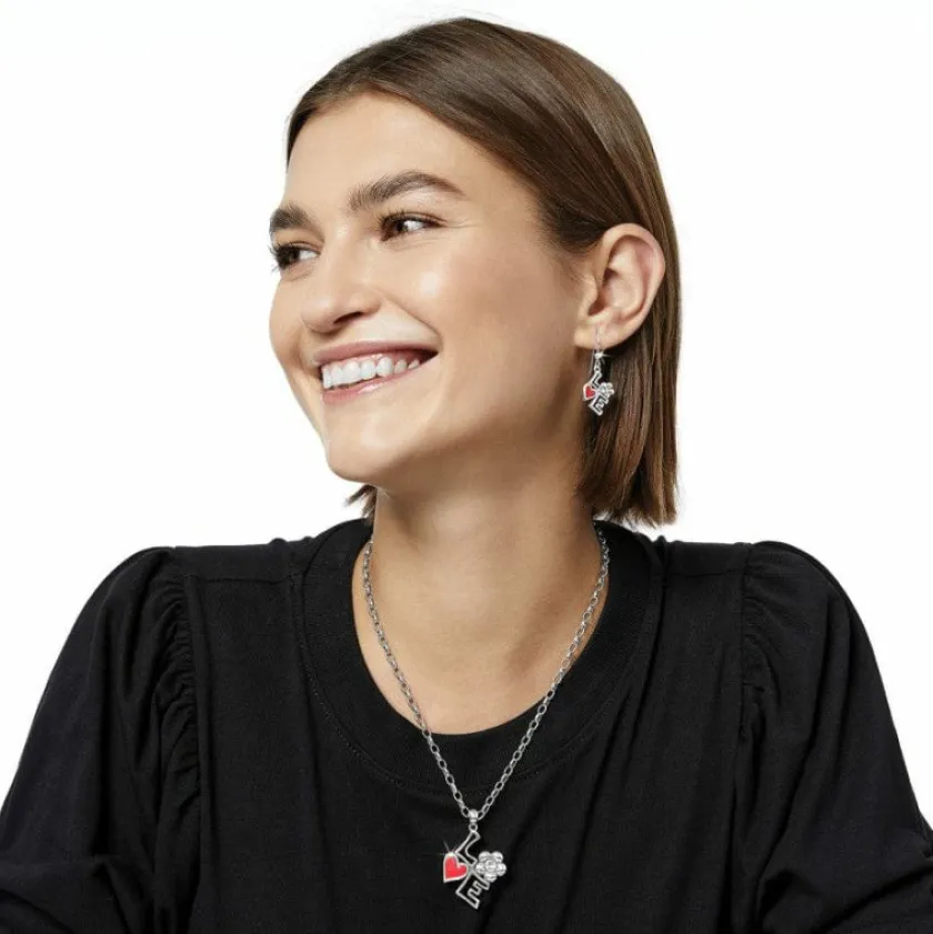 Brighton Mod Love Necklace Silver-Red Sale