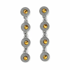Brighton Monete Link Post Drop Earrings Silver-Gold Discount