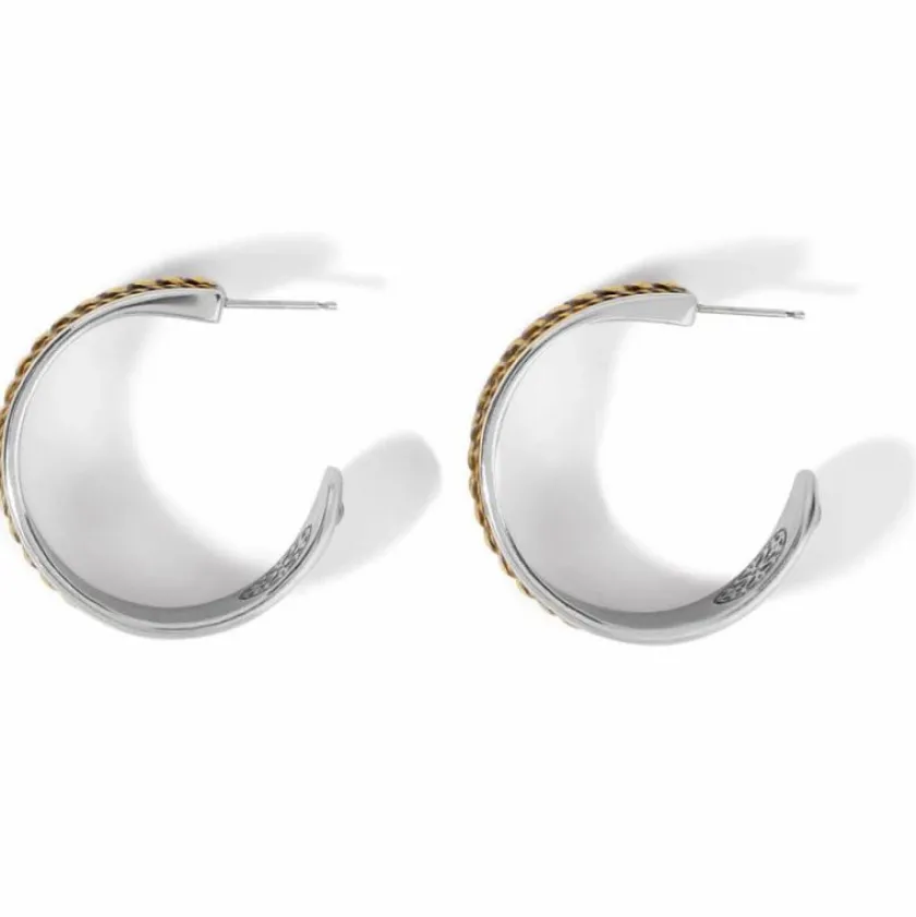 Brighton Monete Wide Hoop Earrings Silver-Gold Outlet