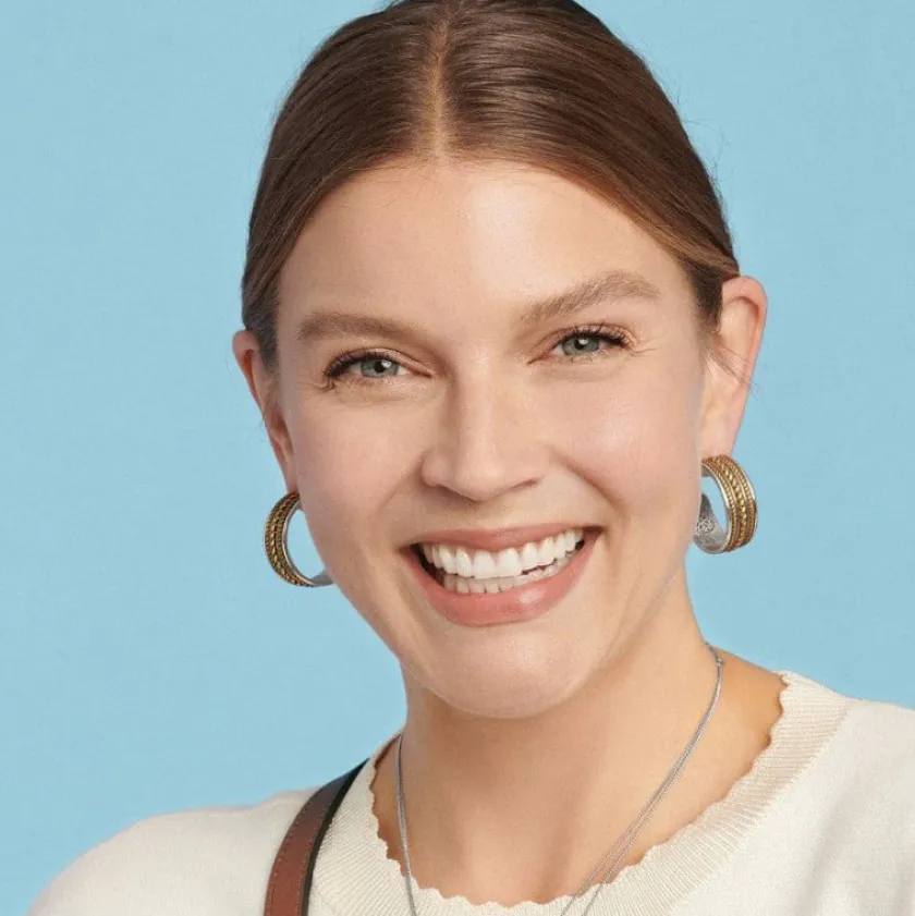 Brighton Monete Wide Hoop Earrings Silver-Gold Outlet