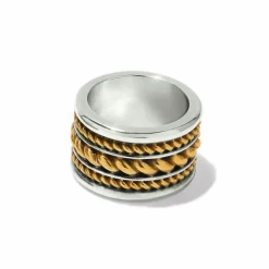 Brighton Monete Wide Ring Silver-Gold New